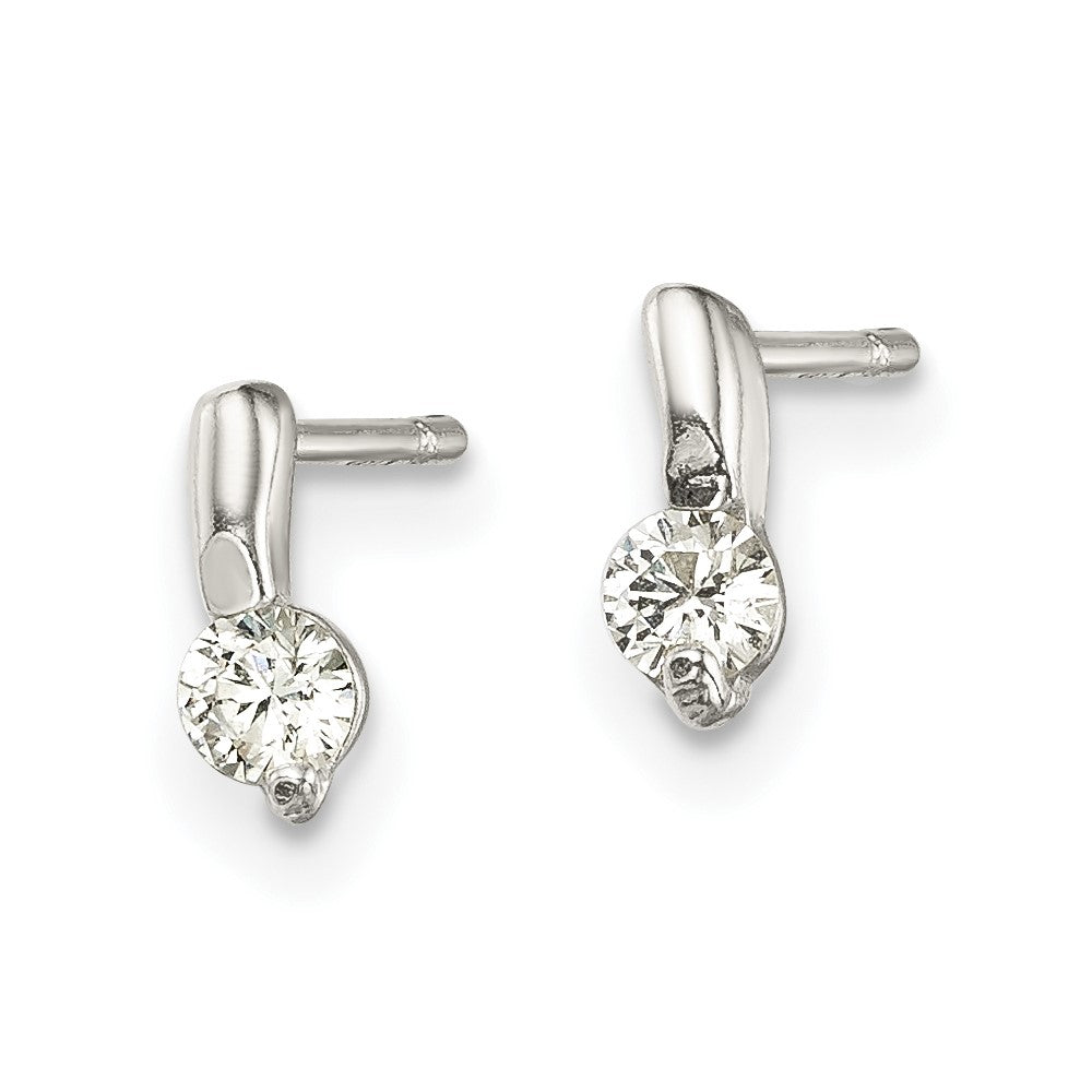 Sterlingsilber Poliert Zirkonia Ohrstecker