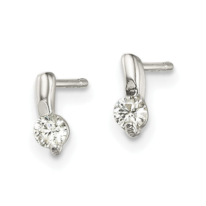 Sterlingsilber Poliert Zirkonia Ohrstecker