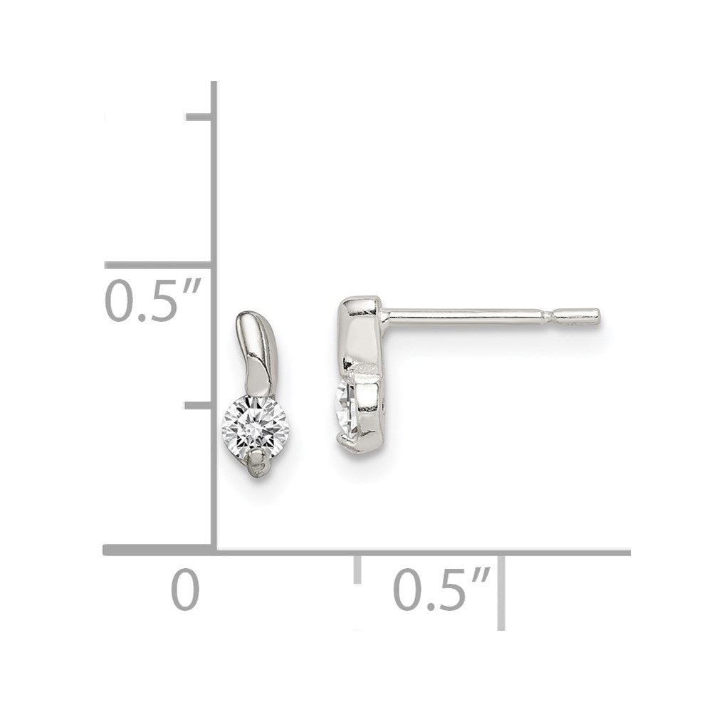 Sterlingsilber Poliert Zirkonia Ohrstecker