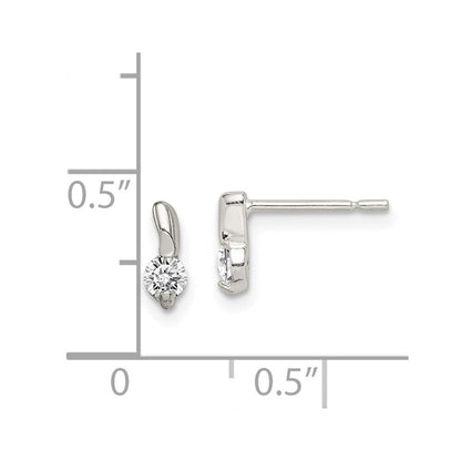 Sterlingsilber Poliert Zirkonia Ohrstecker