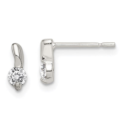 Sterlingsilber Poliert Zirkonia Ohrstecker