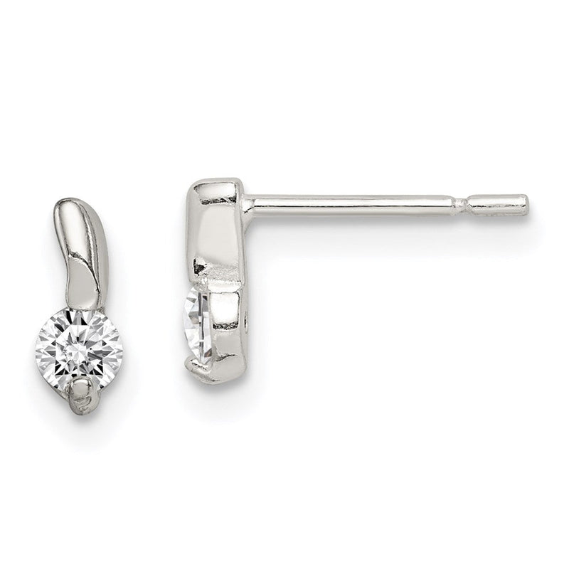 Sterlingsilber Poliert Zirkonia Ohrstecker