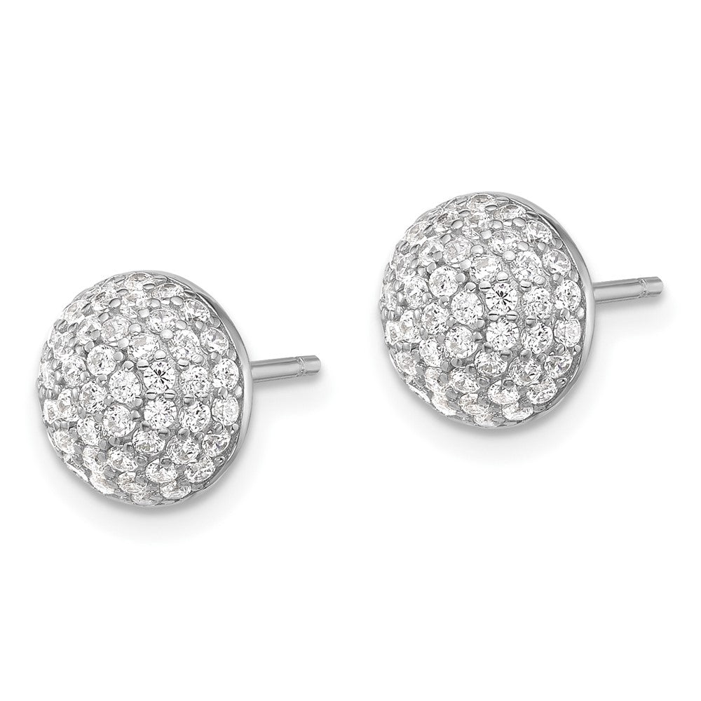 Sterlingsilber Rhodiniert Pavéé Zirkonia Gewölbt Ohrstecker