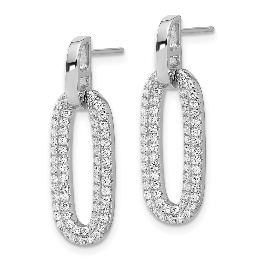 Sterlingsilber Rhodiniert Mikro Pavé Zirkonia Stecker Ohrhänger