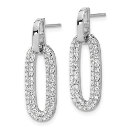 Sterlingsilber Rhodiniert Mikro Pavé Zirkonia Stecker Ohrhänger