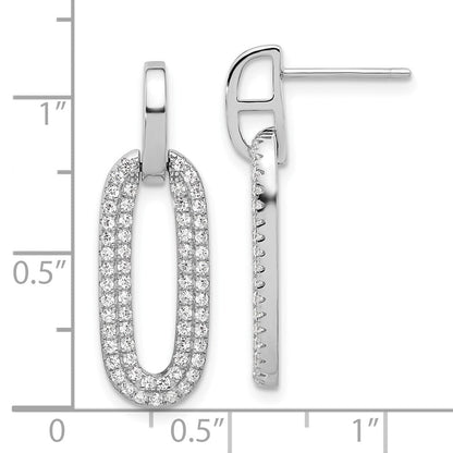 Sterlingsilber Rhodiniert Mikro Pavé Zirkonia Stecker Ohrhänger