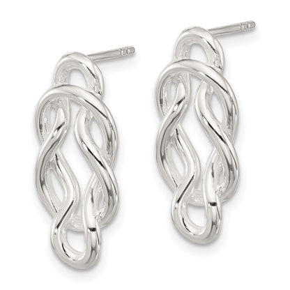 Sterlingsilber Poliert Doppelt Fantasie Knoten Ohrstecker