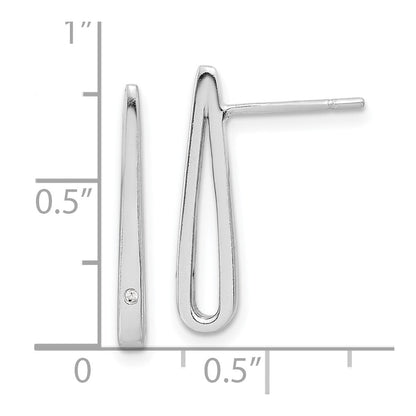 Sterlingsilber Rhodiniert Poliert Zirkonia Tropfen Ohrstecker