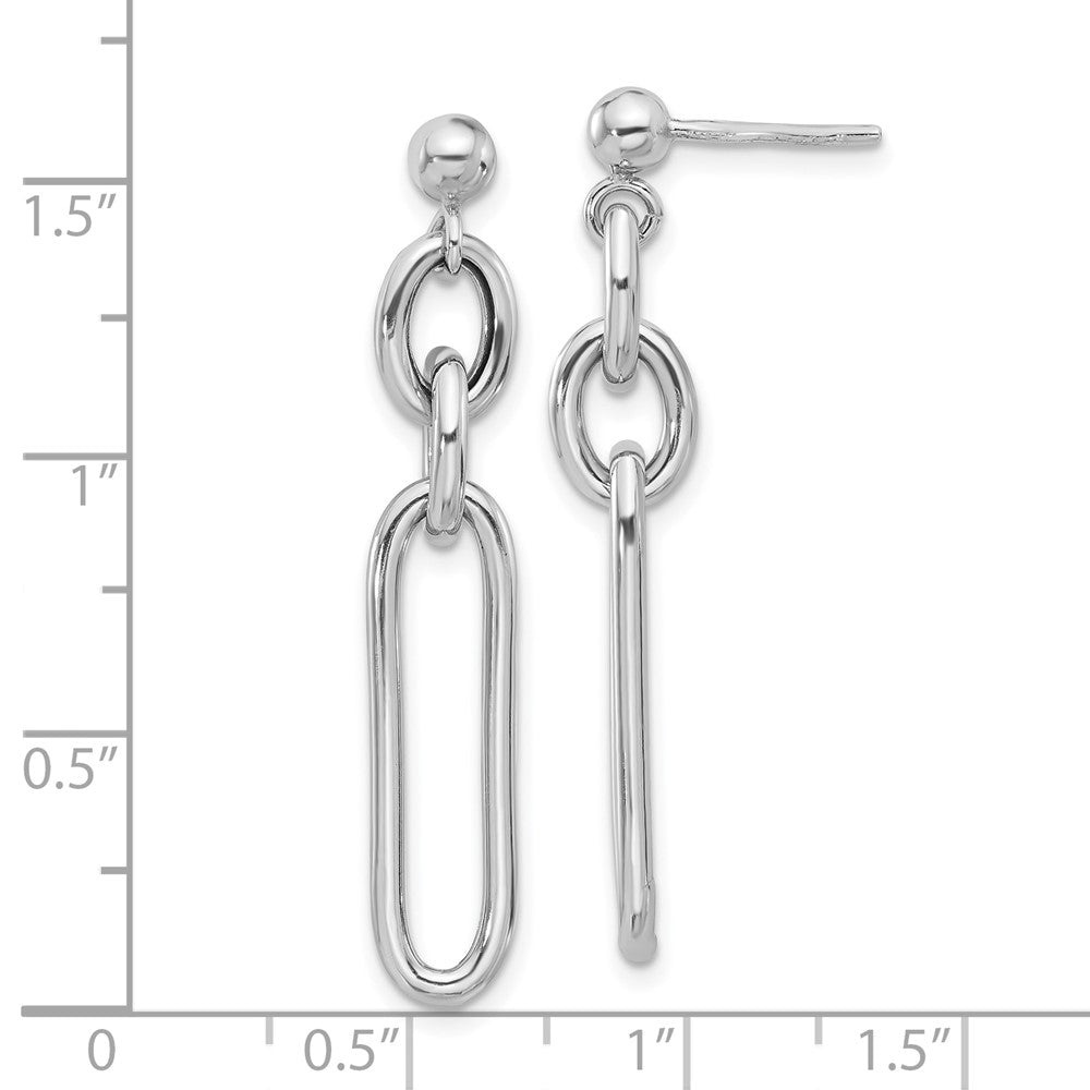 Sterlingsilber Rhodiniert Büroklammer Hängend Ohrstecker