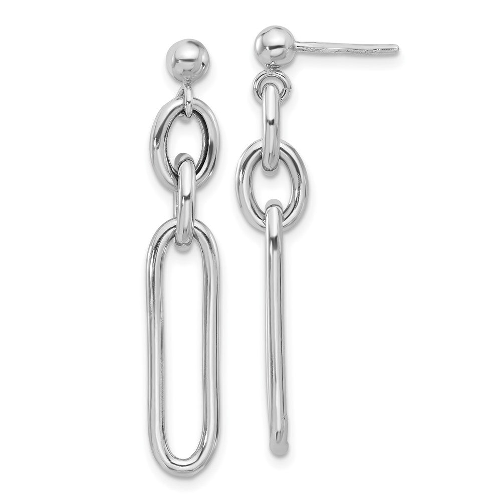 Sterlingsilber Rhodiniert Büroklammer Hängend Ohrstecker