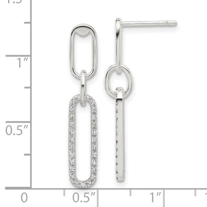 Sterlingsilber E-coated Zirkonia Stecker Ohrhänger