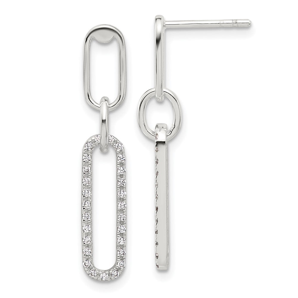 Sterlingsilber E-coated Zirkonia Stecker Ohrhänger