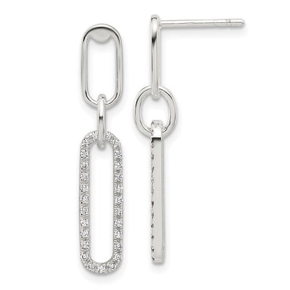 Sterlingsilber E-coated Zirkonia Stecker Ohrhänger