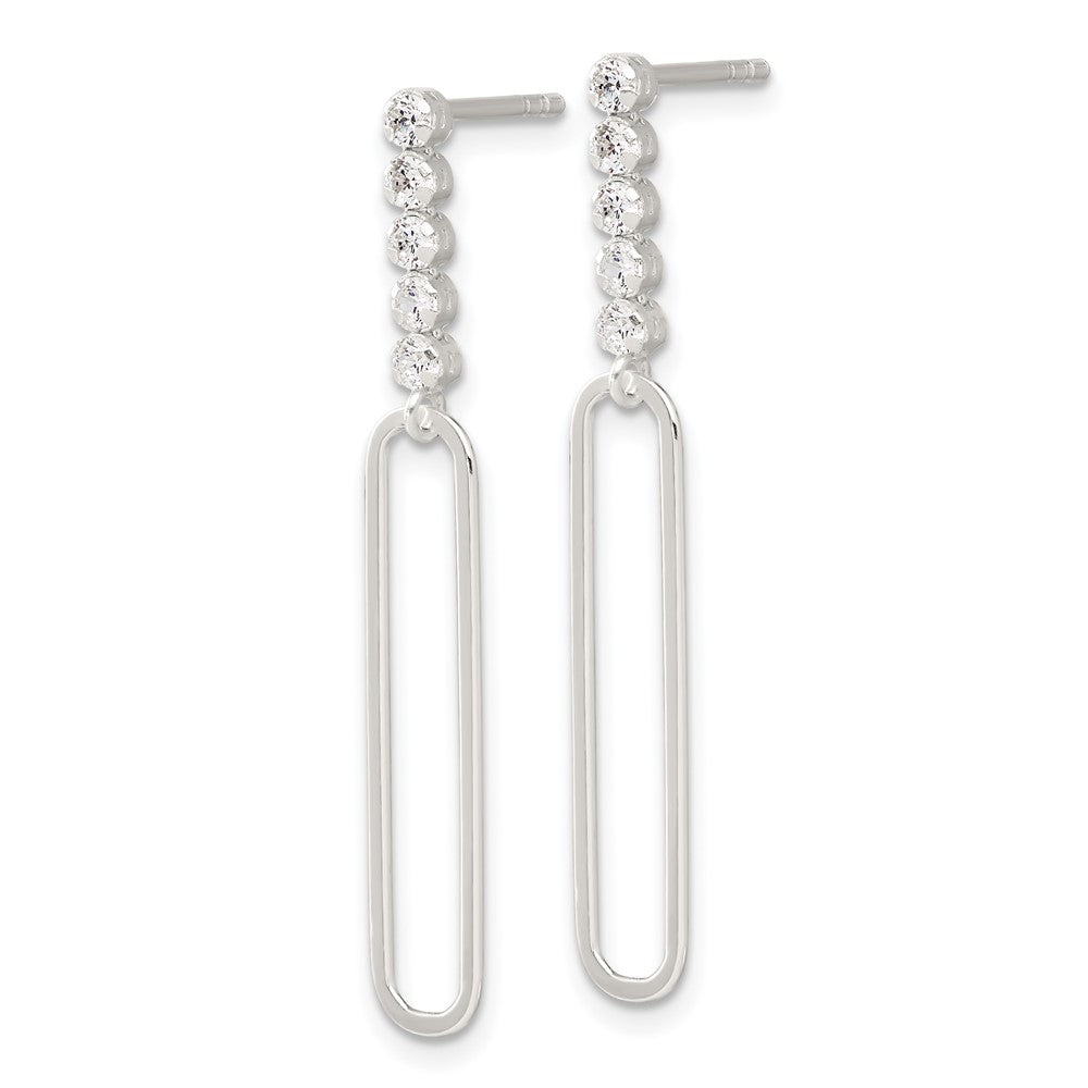 Sterlingsilber E-coated Zirkonia Stecker Ohrhänger