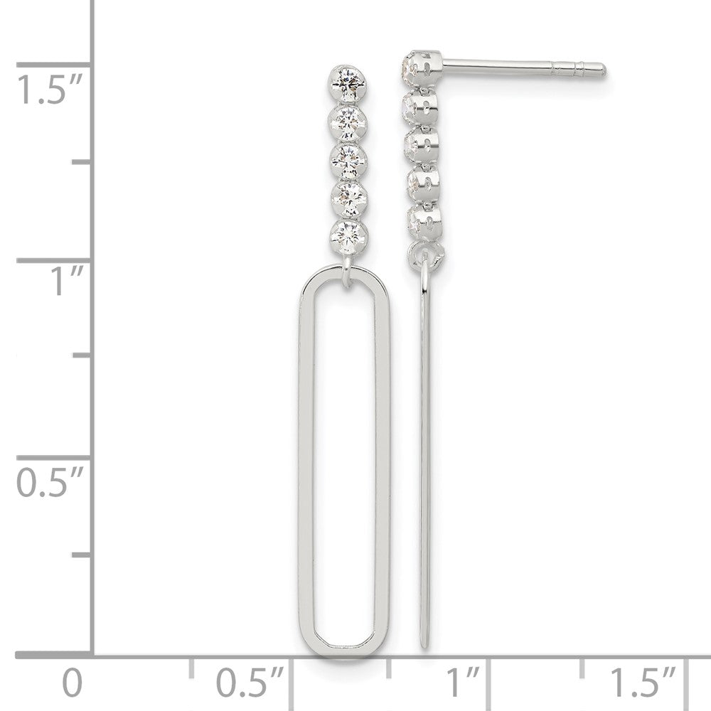 Sterlingsilber E-coated Zirkonia Stecker Ohrhänger