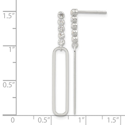 Sterlingsilber E-coated Zirkonia Stecker Ohrhänger