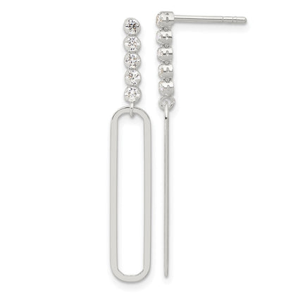 Sterlingsilber E-coated Zirkonia Stecker Ohrhänger