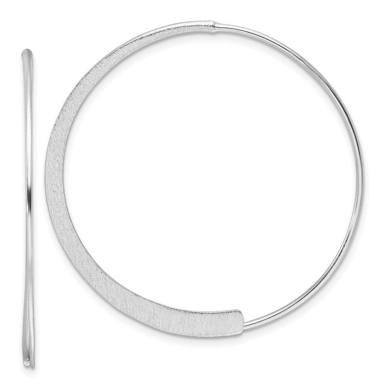 Sterlingsilber Rhodiniert Gebürstet/textured Threader Creolen