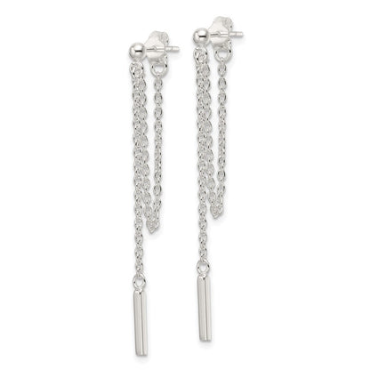 Sterlingsilber Poliert Stab Kette Hängend Ohrstecker
