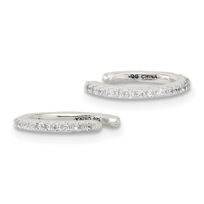 Sterlingsilber E-coating Poliert Zirkonia Pair Of 2 Manschette Ohrringe