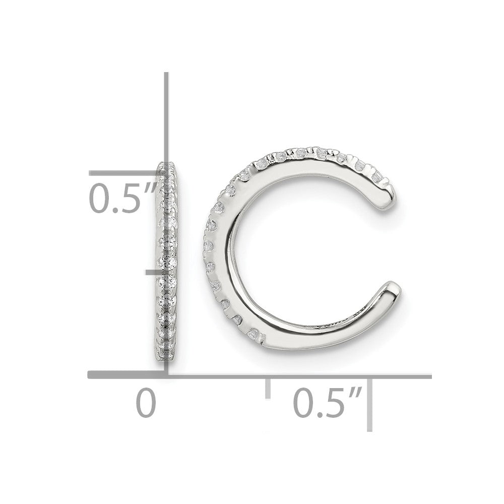 Sterlingsilber E-coating Poliert Zirkonia Pair Of 2 Manschette Ohrringe