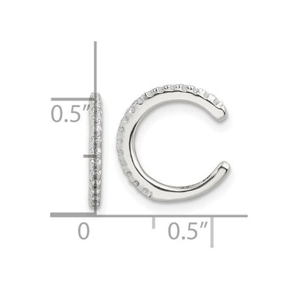 Sterlingsilber E-coating Poliert Zirkonia Pair Of 2 Manschette Ohrringe