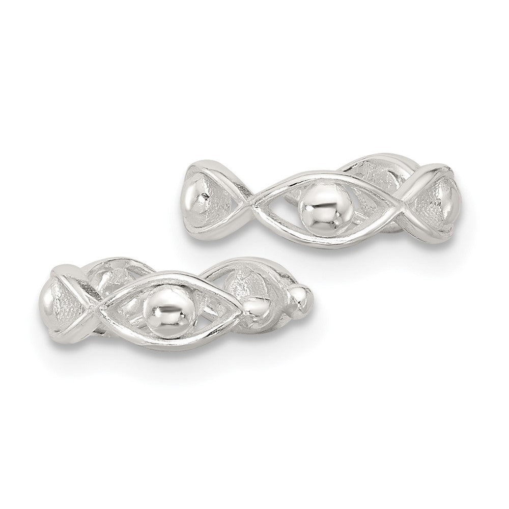 Sterlingsilber E-coating Poliert Pair Of 2 Manschette Ohrringe