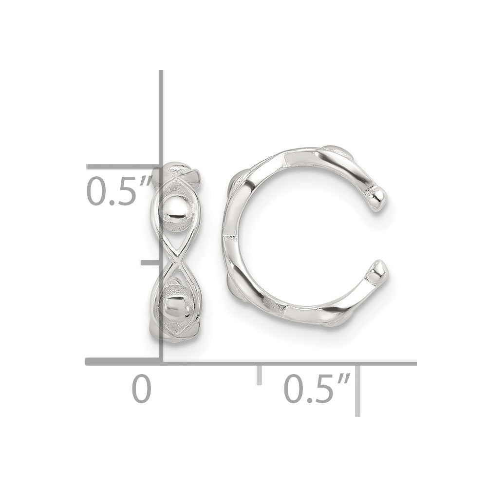 Sterlingsilber E-coating Poliert Pair Of 2 Manschette Ohrringe
