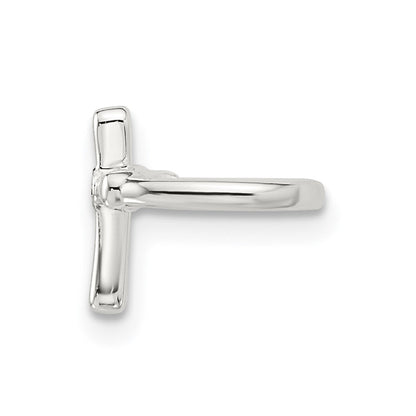 Sterlingsilber E-coated Poliert Zirkonia Kreuz Einfach Manschette Ohrring
