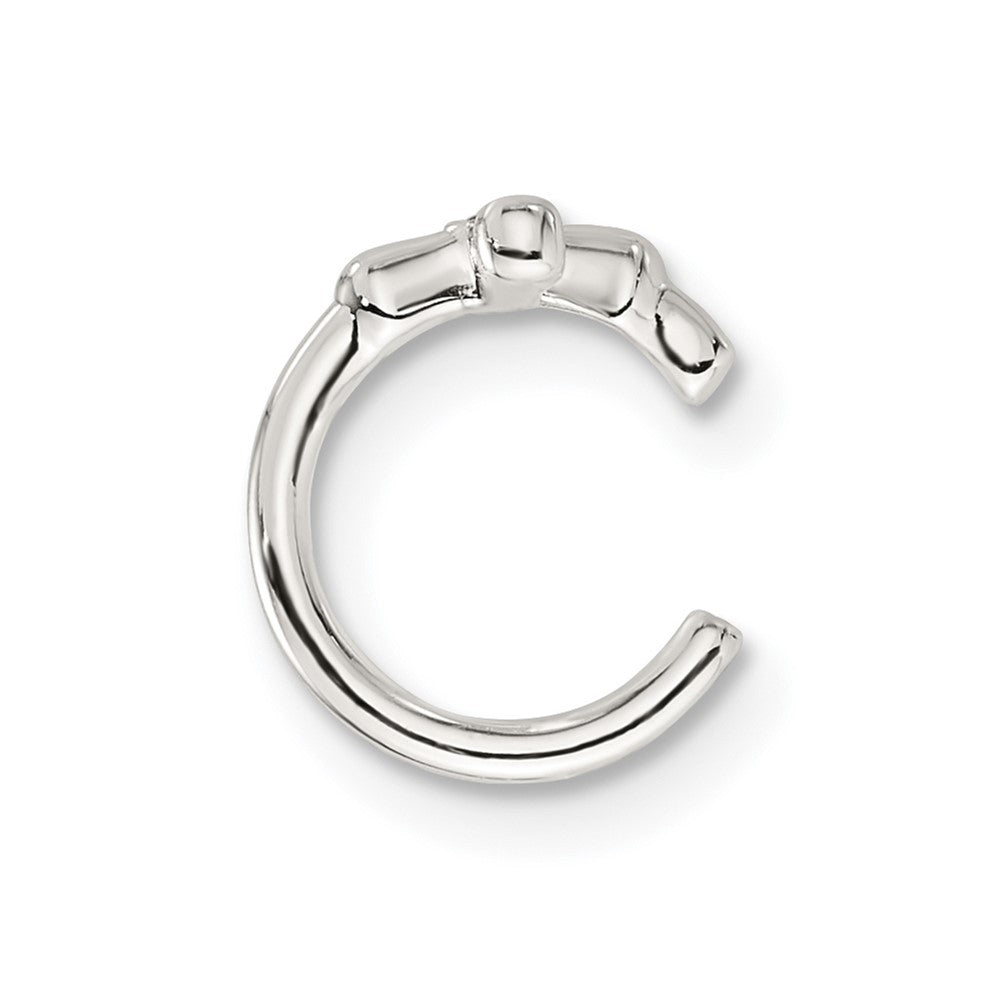 Sterlingsilber E-coated Poliert Zirkonia Kreuz Einfach Manschette Ohrring