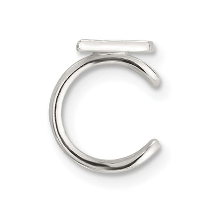 Sterlingsilber E-coated Poliert & Strukturiert Flügel Einfach Manschette Ohrring