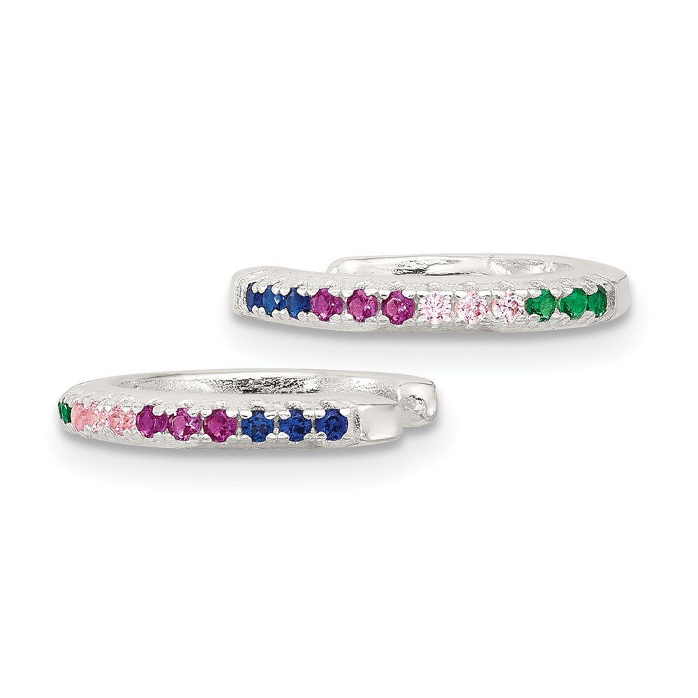 Sterlingsilber E-coating Poliert Mehrfarbig Zirkonia Pair Of 2 Manschette Ohrringe