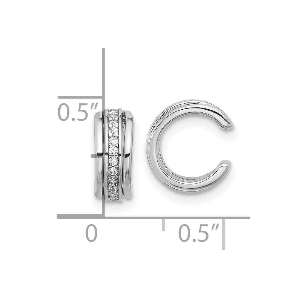 Sterlingsilber Rhodiniert Poliert Zirkonia Pair Of 2 Manschette Ohrringe