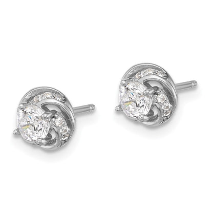 Sterlingsilber Rhodiniert Poliert Wirbel Zirkonia Kreis Ohrstecker