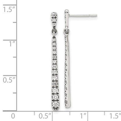 Sterlingsilber Poliert & Antikisiert Abgestuft Zirkonia Stecker Ohrhänger