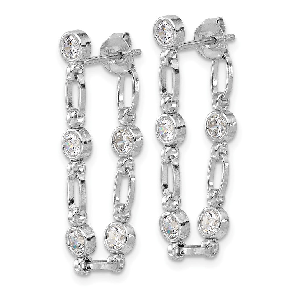Sterlingsilber Rhodiniert Zargenfassung Zirkonia Stecker Ohrhänger