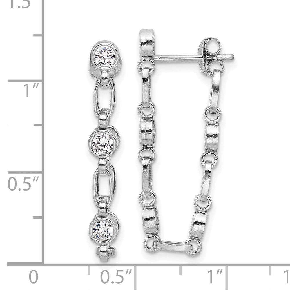 Sterlingsilber Rhodiniert Zargenfassung Zirkonia Stecker Ohrhänger