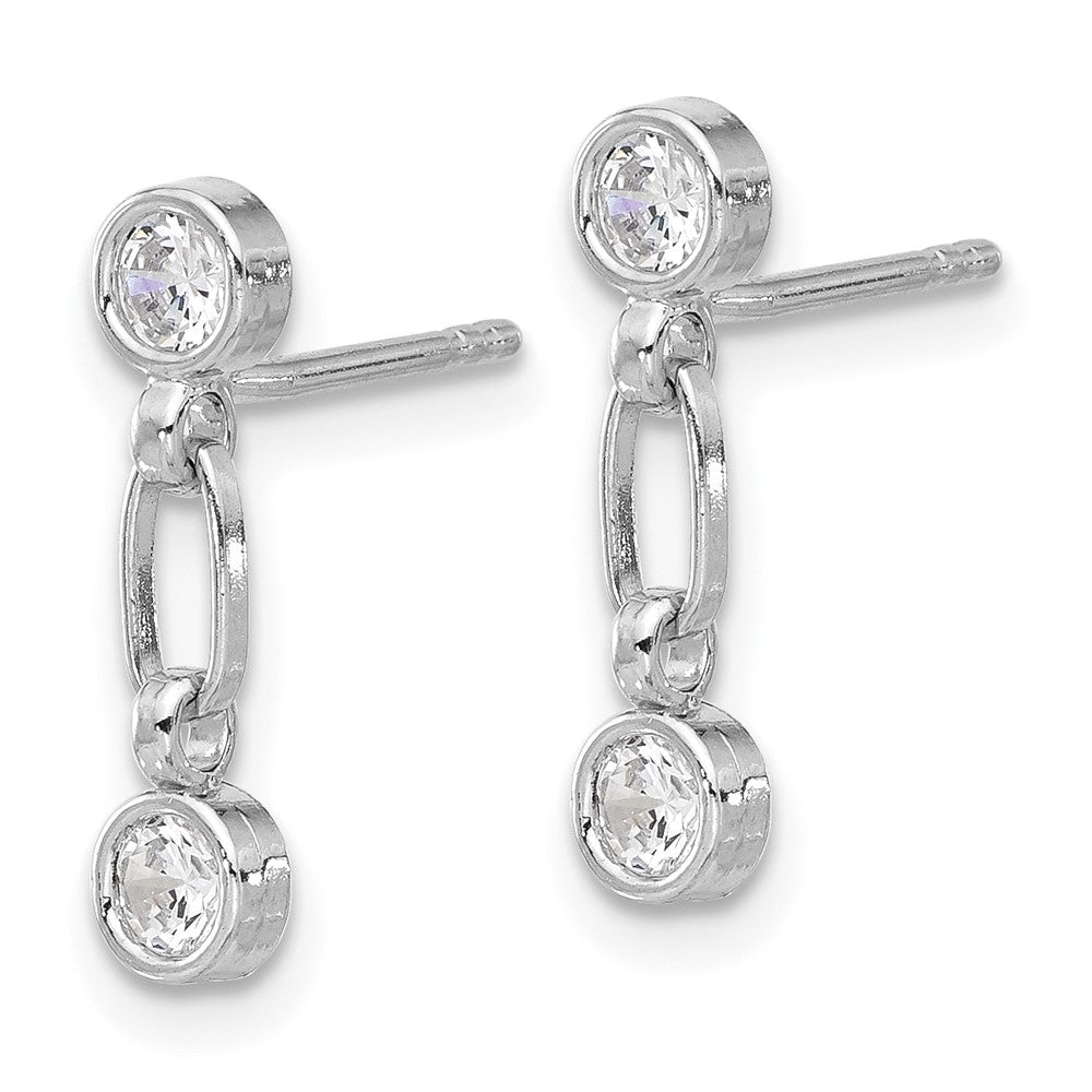Sterlingsilber Rhodiniert Zargenfassung Zirkonia Stecker Ohrhänger
