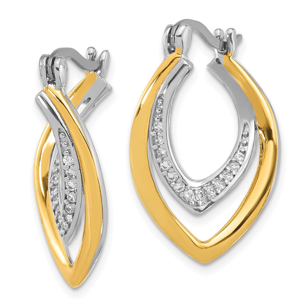 Sterlingsilber Rhodiniert Goldfarben Poliert Zirkonia Fantasie Creolen