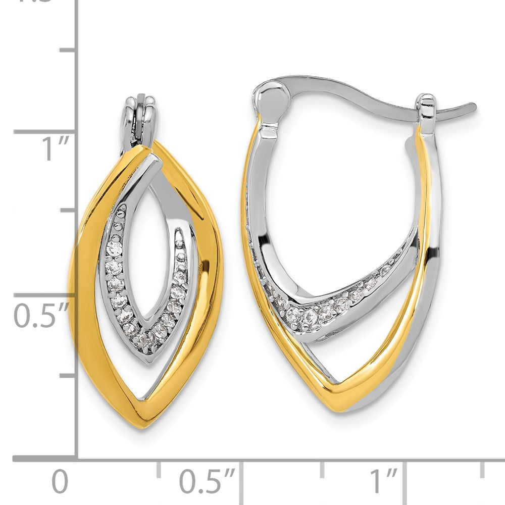 Sterlingsilber Rhodiniert Goldfarben Poliert Zirkonia Fantasie Creolen