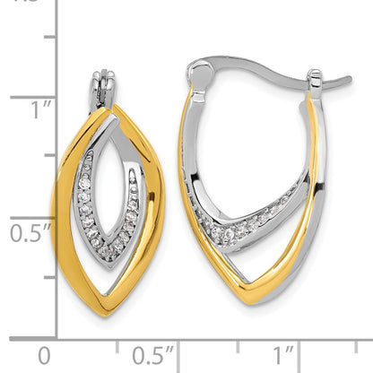 Sterlingsilber Rhodiniert Goldfarben Poliert Zirkonia Fantasie Creolen