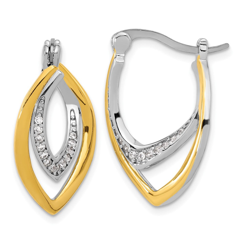 Sterlingsilber Rhodiniert Goldfarben Poliert Zirkonia Fantasie Creolen