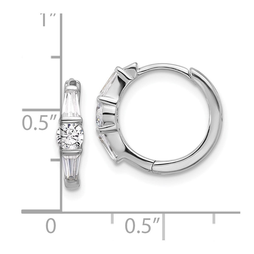 Sterlingsilber Rhodiniert Zirkonia Klappbar Creolen