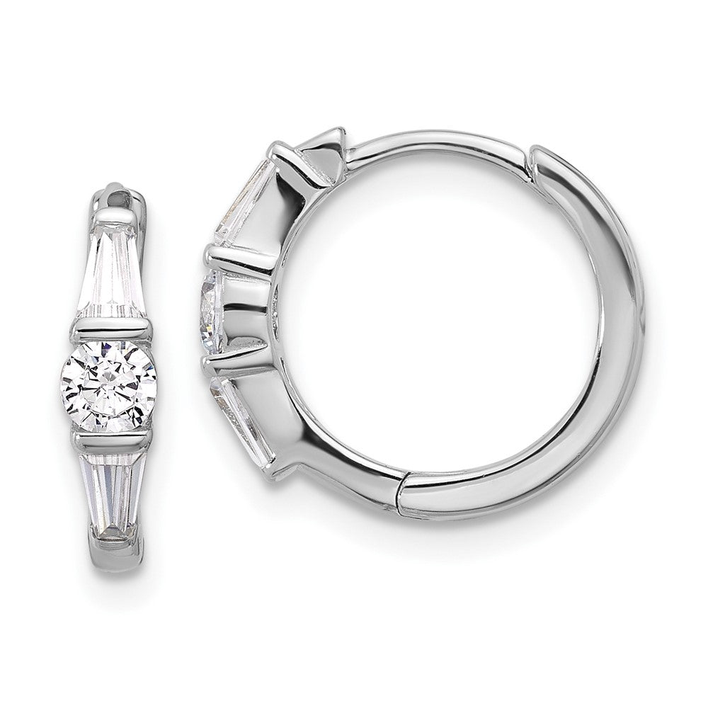 Sterlingsilber Rhodiniert Zirkonia Klappbar Creolen