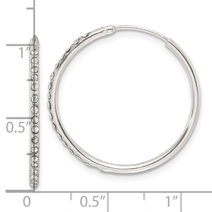 Sterlingsilber Poliert Zirkonia Mittel Rund Endlos Creolen