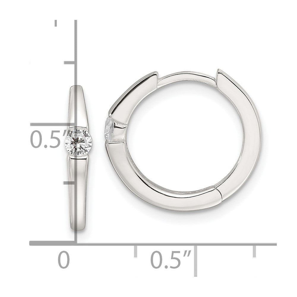 Sterlingsilber E-coating Zirkonia Klappbar Creolen