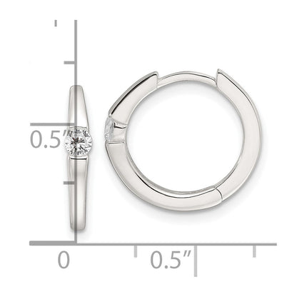 Sterlingsilber E-coating Zirkonia Klappbar Creolen