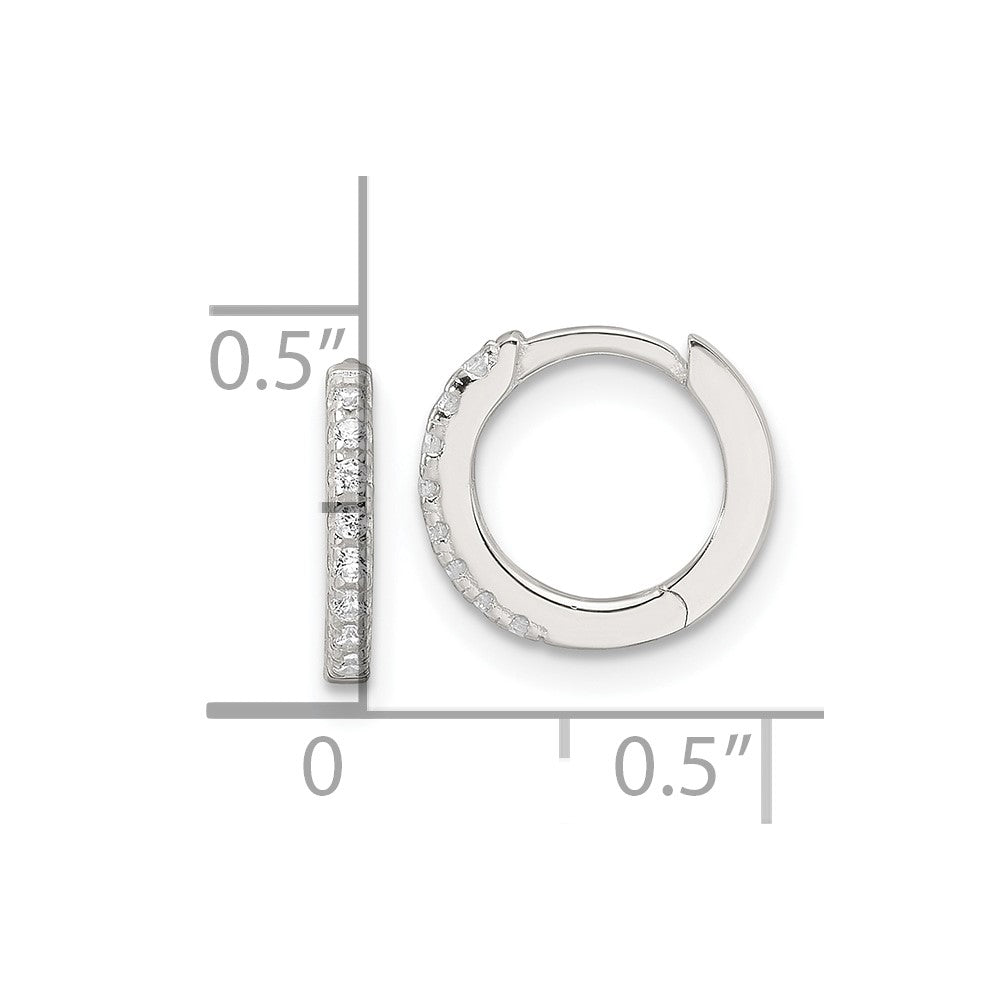 Sterlingsilber E-coating Poliert Zirkonia Klappbar Creolen