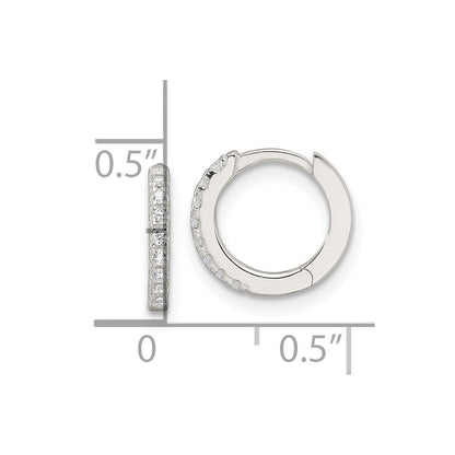 Sterlingsilber E-coating Poliert Zirkonia Klappbar Creolen