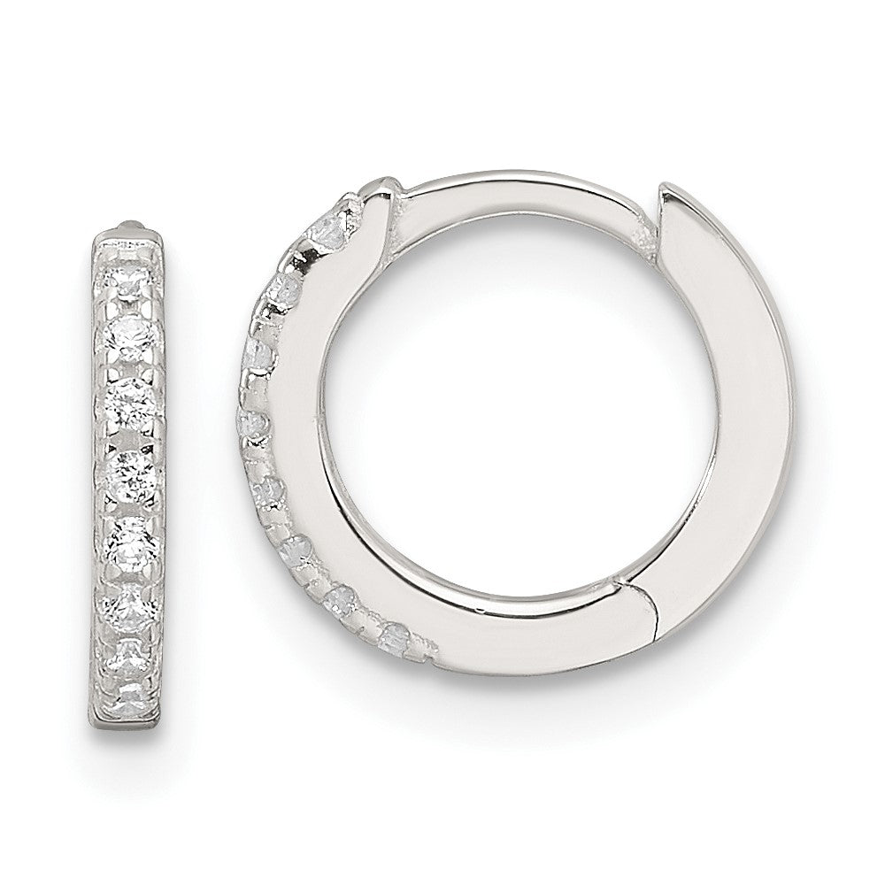Sterlingsilber E-coating Poliert Zirkonia Klappbar Creolen